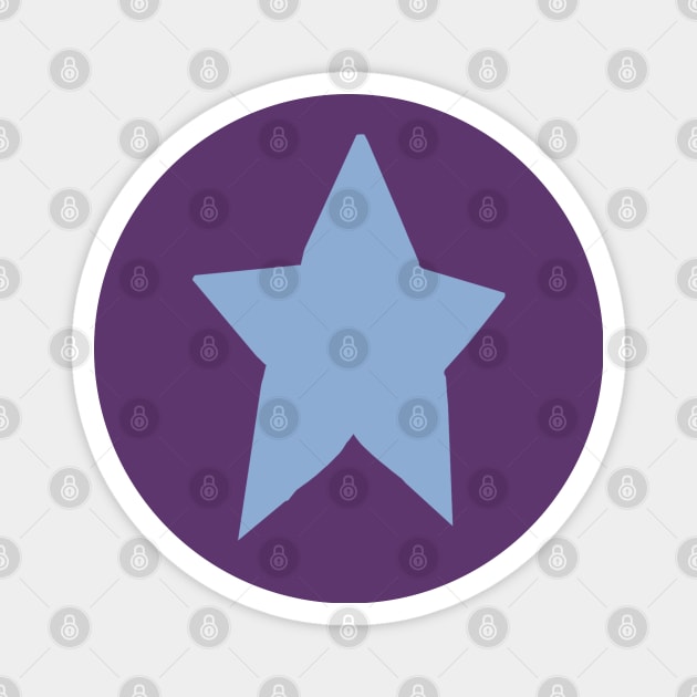 Blue Star On Purple Magnet by ellenhenryart